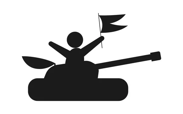Tank silhouet, vectorillustratie — Stockvector