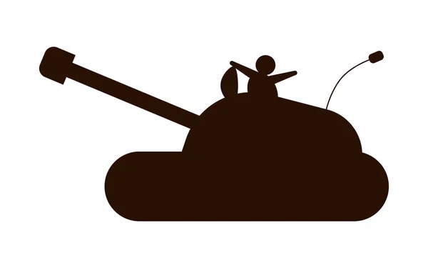 Tank silhouet, vectorillustratie — Stockvector