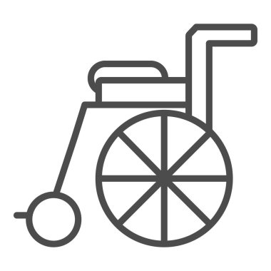 Web, mobil ve bilgi grafikleri için tekerlekli sandalye çizgisi simgesi.