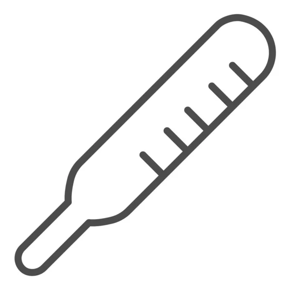 Thermometer outline icoon, 8 slaapplaatsen, Thermometer icon op witte achtergrond — Stockvector