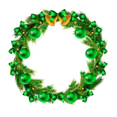 Noel ağaç çerçeve dekor izole