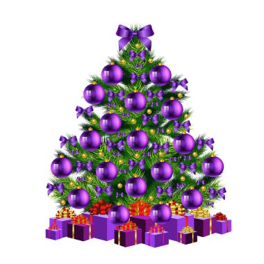 Noel ağaç çerçeve dekor izole