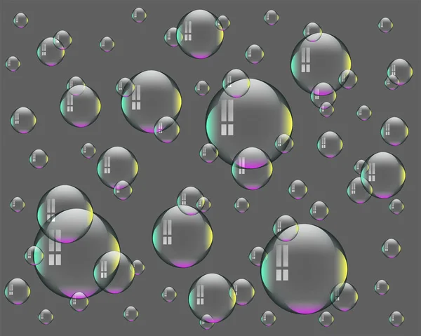 Мыльные Пузыри Голубом Фоне — стоковый вектор