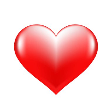 Beyaz arkaplanda kırmızı kalp