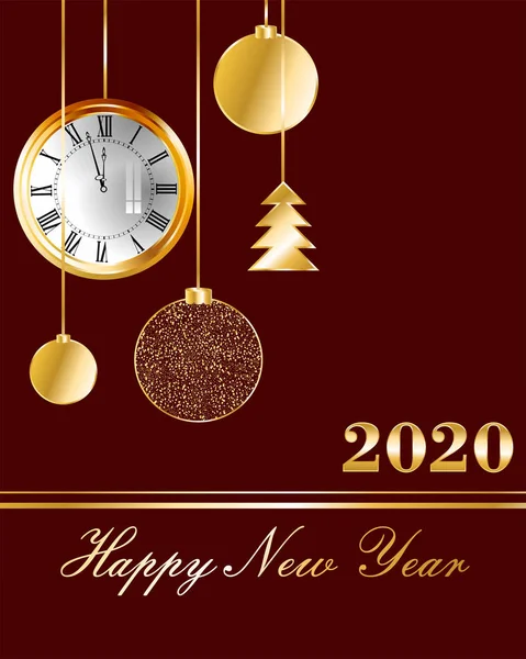 伟大的明信片新年2020 — 图库矢量图片