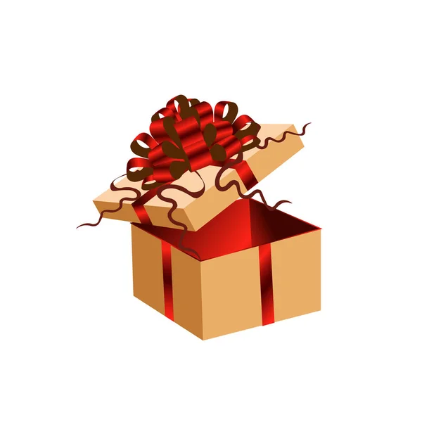 Золотая Красная Подарочная Коробка — стоковый вектор