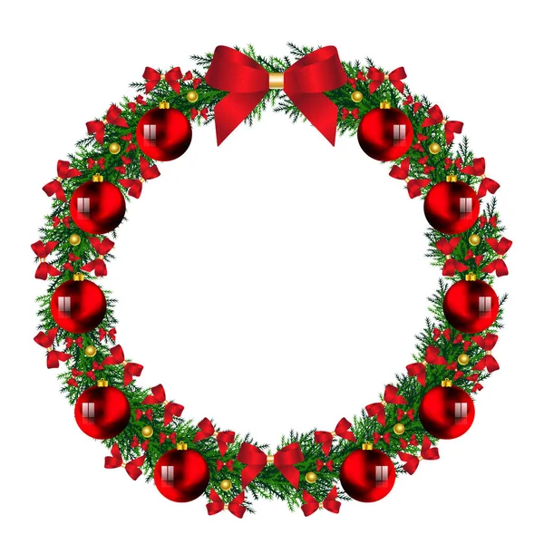 Kerstboom Frame Decor Geïsoleerd — Stockvector