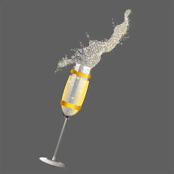 Stänk Champagne Glas — Stock vektor
