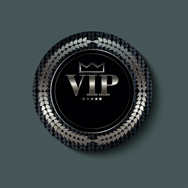 Vip Plata Sobre Fondo Negro — Vector de stock