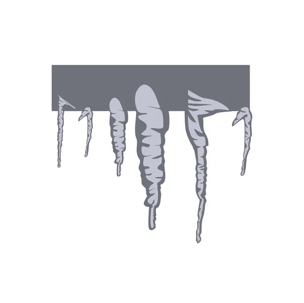 白い背景の上の氷柱 — ストックベクタ