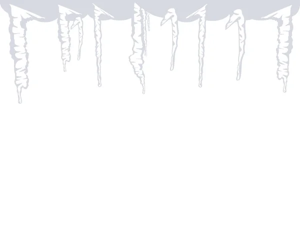 Icicles Hanging White Background — Stock Vector