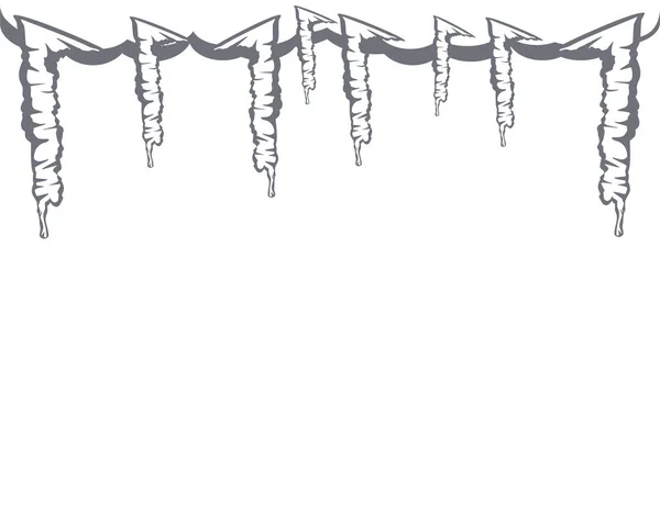 Icicles Agățat Fundal Alb — Vector de stoc