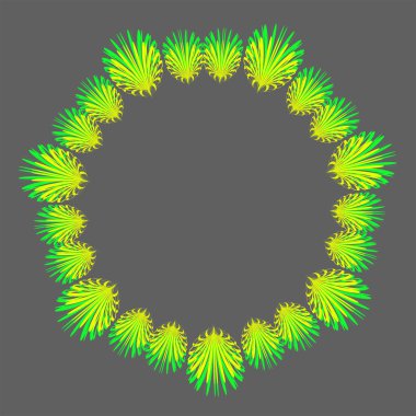 Yaprakları dekor ile yuvarlak çerçeve