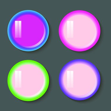 Gölgesi olan farklı renkli düğmeler