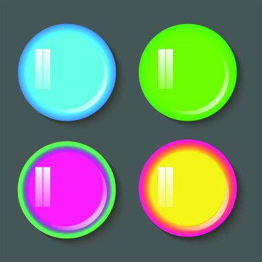 Gölgesi olan farklı renkli düğmeler