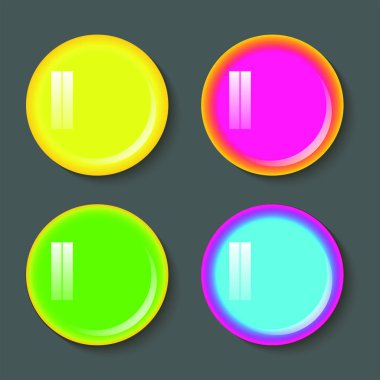 Gölgesi olan farklı renkli düğmeler