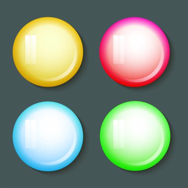 Gölgesi olan farklı renkli düğmeler