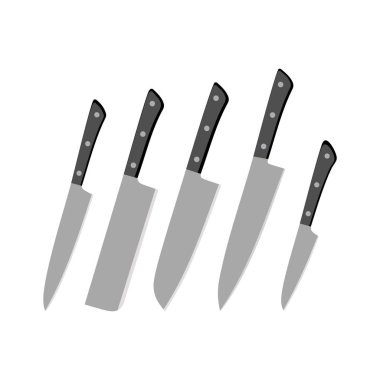 Beyaz arkaplanda alüminyum bıçaklar