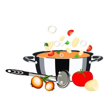 Tenceredeki çorba hazırlanıyor.