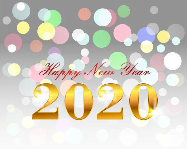 伟大的明信片新年2020 — 图库矢量图片