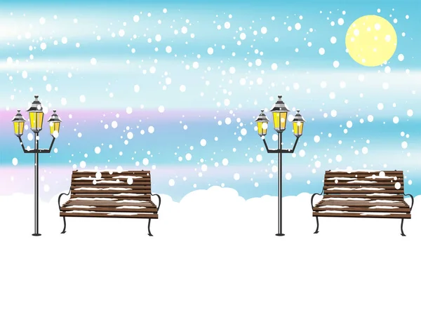 Снежный Фон Зимнего Парка — стоковый вектор