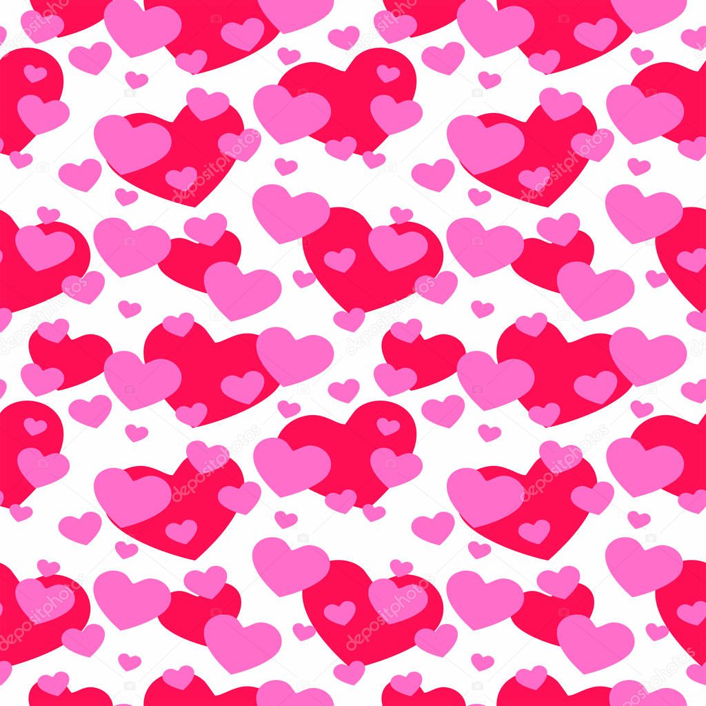 Pink heart Seamless pattern decor