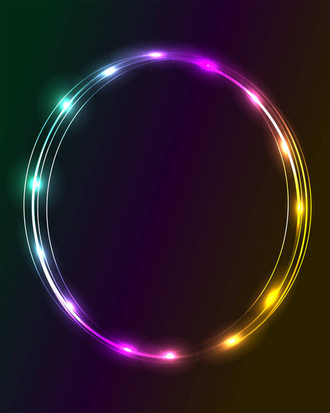 Неоновая круглая рамка
