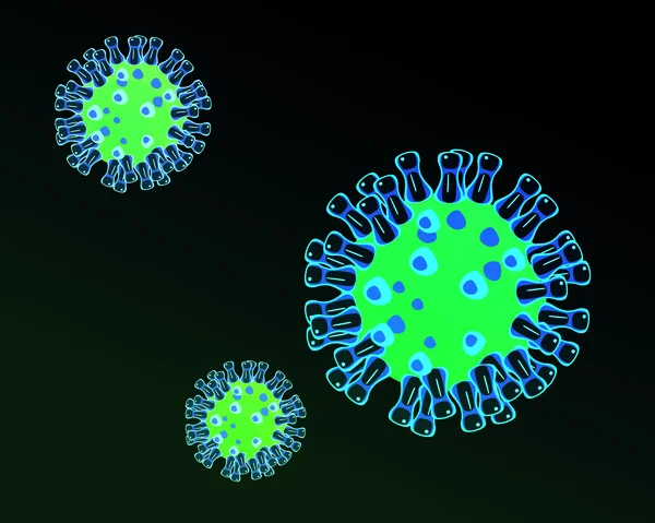 Vista Del Coronavirus Bajo Vector Del Microscopio — Vector de stock