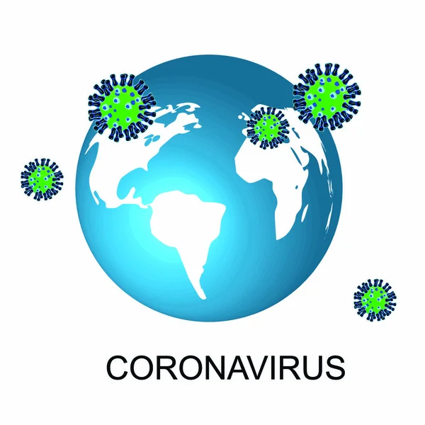 Infection Par Coronavirus Sur Planète Terre — Image vectorielle