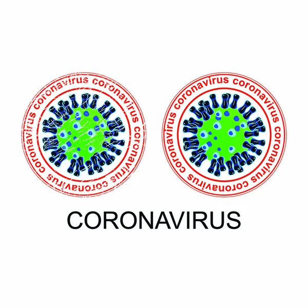 Vetor Coronavírus Sobre Fundo Branco —  Vetores de Stock