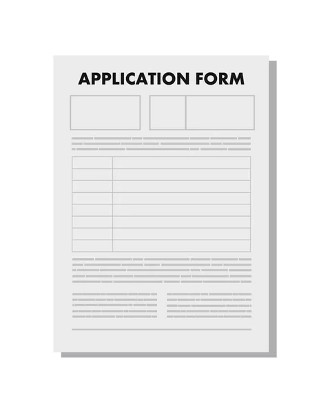 Application Form White Background — Stock Vector