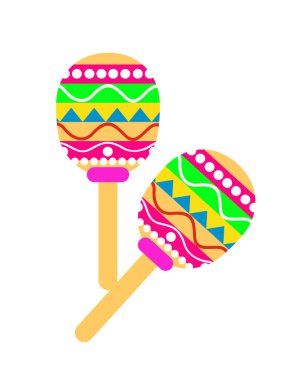 Beyaz arkaplanda Maracas müzik aleti
