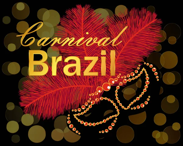 Carnaval Brasil Decoración Tarjetas Felicitación Vacaciones — Archivo Imágenes Vectoriales