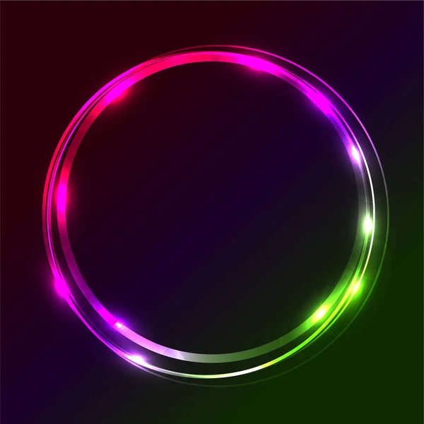 Neon yuvarlak çerçeve parlaklık dekor