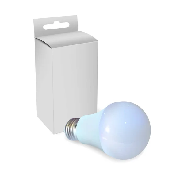 LED lamba ile boş kutu, şablonu. Gerçekçi vektör çizim