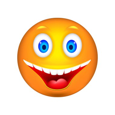 Smiley. 3D vektör çizim.