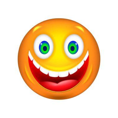 Smiley. 3D vektör çizim.