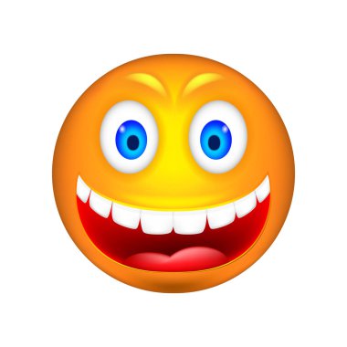 Smiley. 3D vektör çizim.