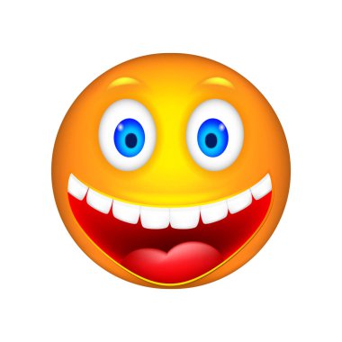 Smiley. 3D vektör çizim.