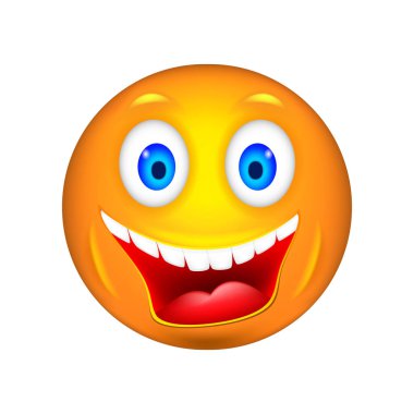 Smiley. 3D vektör çizim.