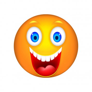 Smiley. 3D vektör çizim.