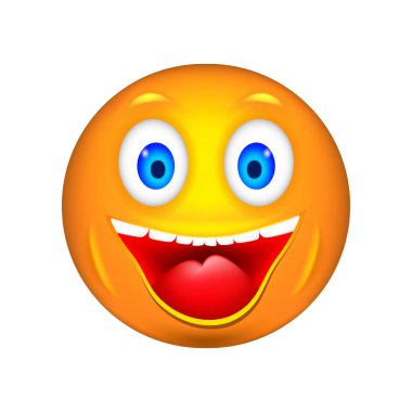 Smiley. 3D vektör çizim.