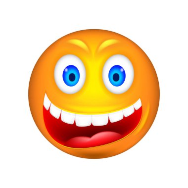 Smiley. 3D vektör çizim.