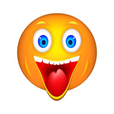 Smiley. 3D vektör çizim.