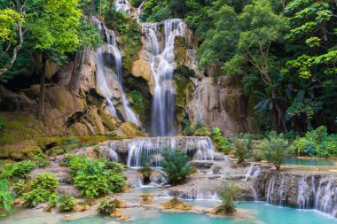 Tat Kuang Si Waterfalls at Luang prabang clipart