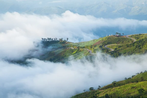 Vue paysage depuis la colline Phu Tab Berk — Photo