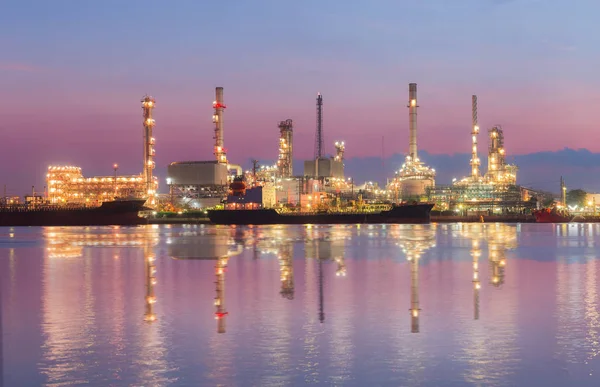 Refinery industrial plant at twilight in Bangkok