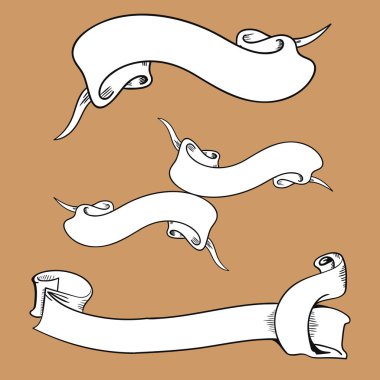 Vintage bükülmüş şerit kümesi