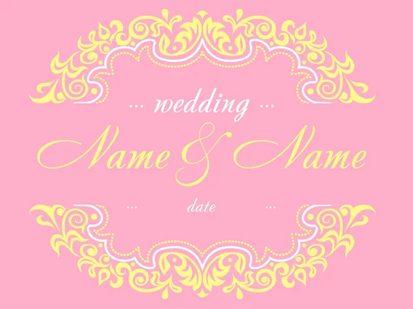 Hacer una invitación de boda en delicada actuación rosa — Archivo Imágenes Vectoriales