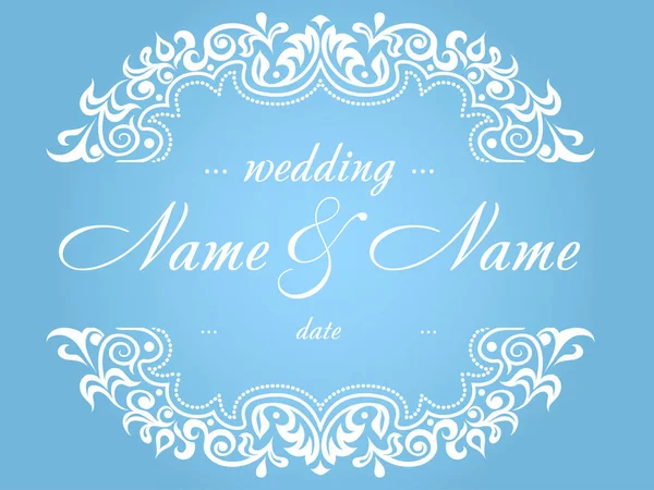 Hacer una invitación de boda en color azul y blanco — Archivo Imágenes Vectoriales